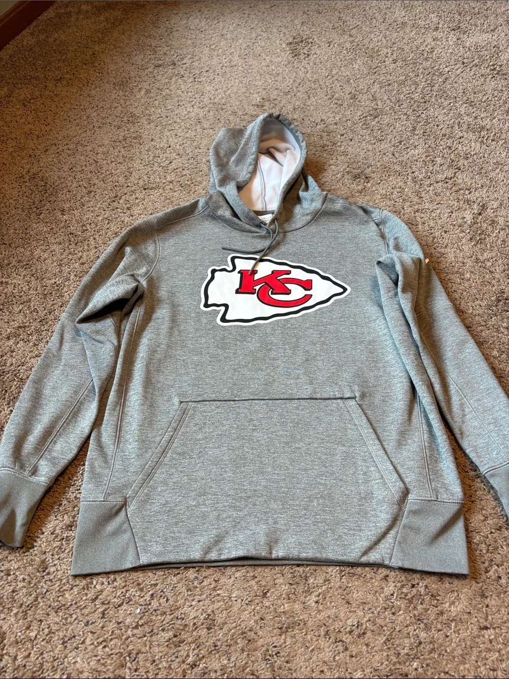 Nike Gray Kansas City Chiefs Crewneck Hoodie with Logo